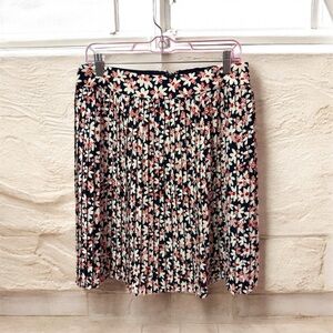 J Crew Mini Skirt Size 8 Womens Blue Floral Pleated Lined Zip